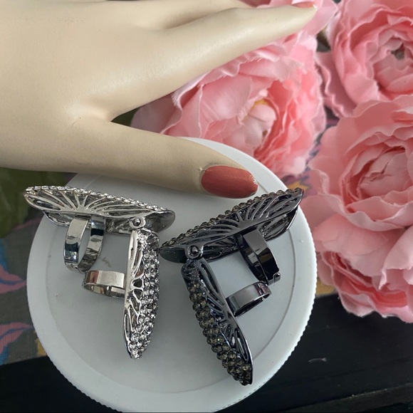 Chunky Rhinestone Double Ring - Picture 4 of 4